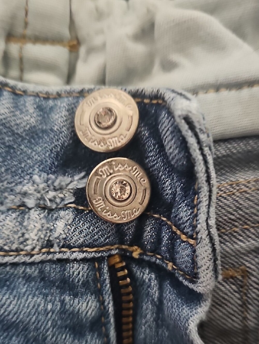 Miss Me Light Blue Distressed Boot Cut Jeans with Embellished Back Pockets - Picture 6 of 8